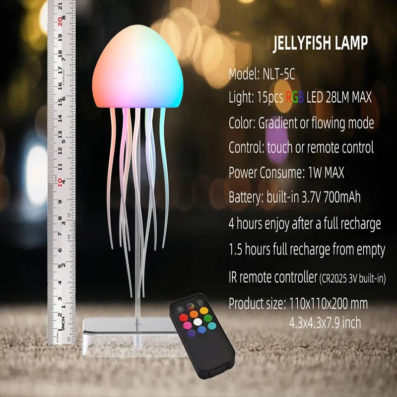 LED Cute Jellyfish Night Light Rechargeable