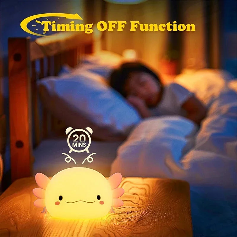 Cute Axolotl Children's Night Light Rechargeable