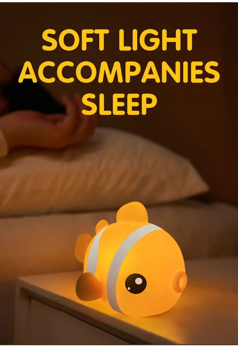 Cute Clownfish Children's Night Light Rechargeable