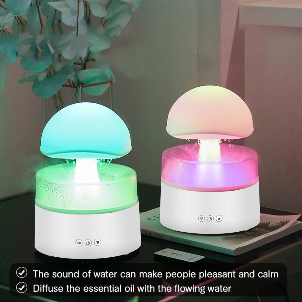 Rain Cloud Humidifier Night Light Essential Oil Diffuser