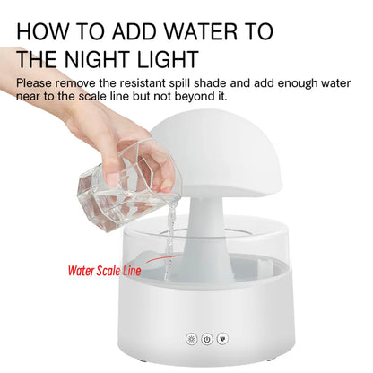 Rain Cloud Humidifier Night Light Essential Oil Diffuser