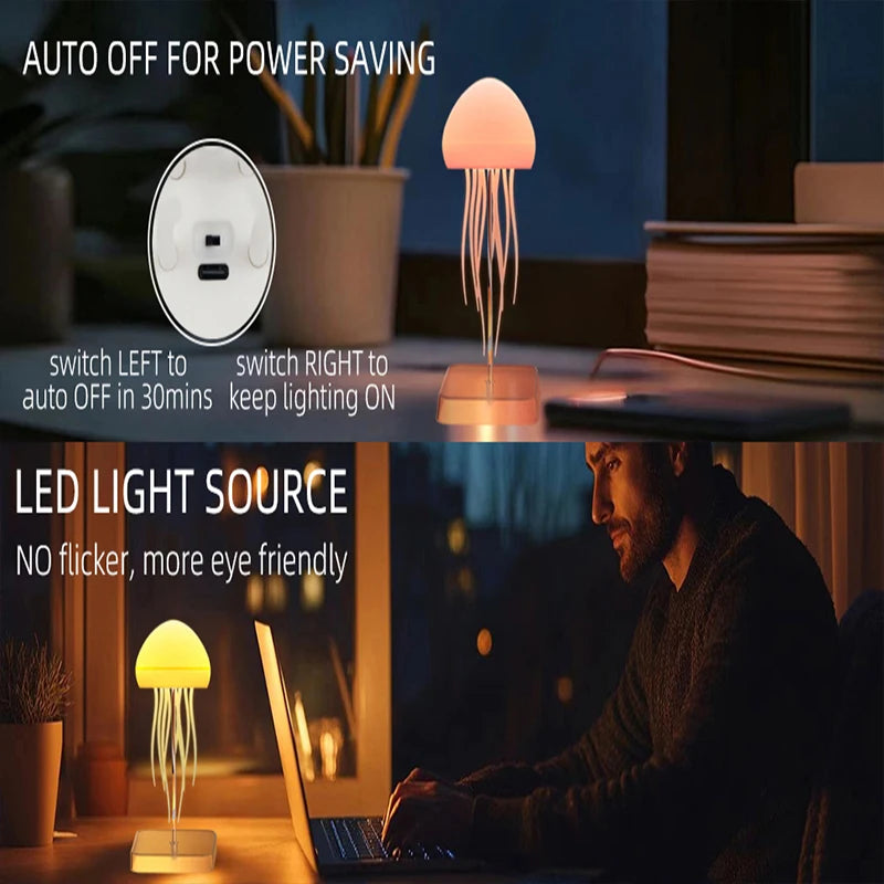 LED Cute Jellyfish Night Light Rechargeable