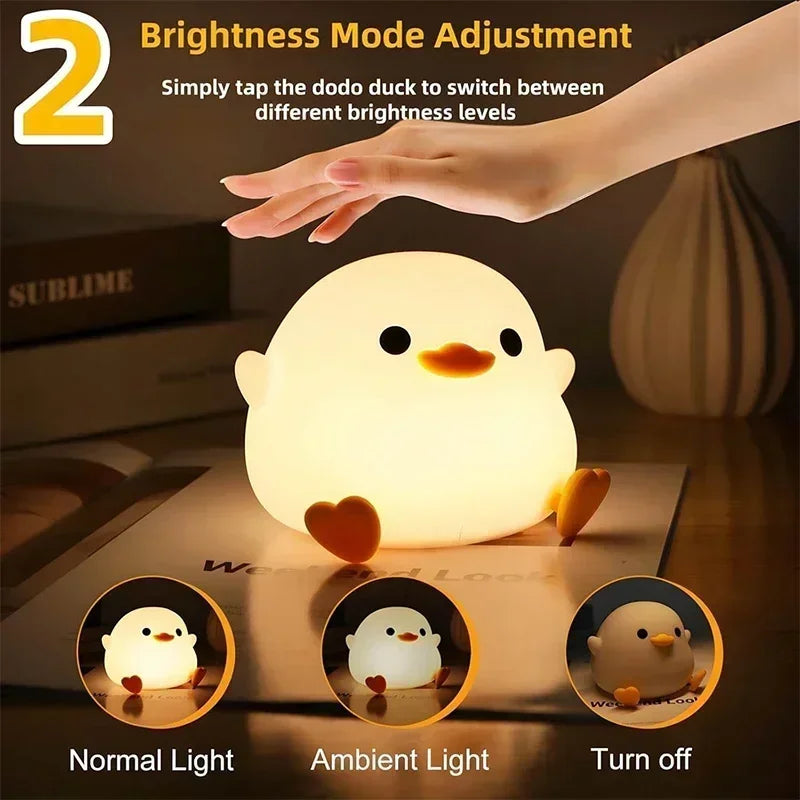 Silicone Duck Children's Night Light Rechargeable