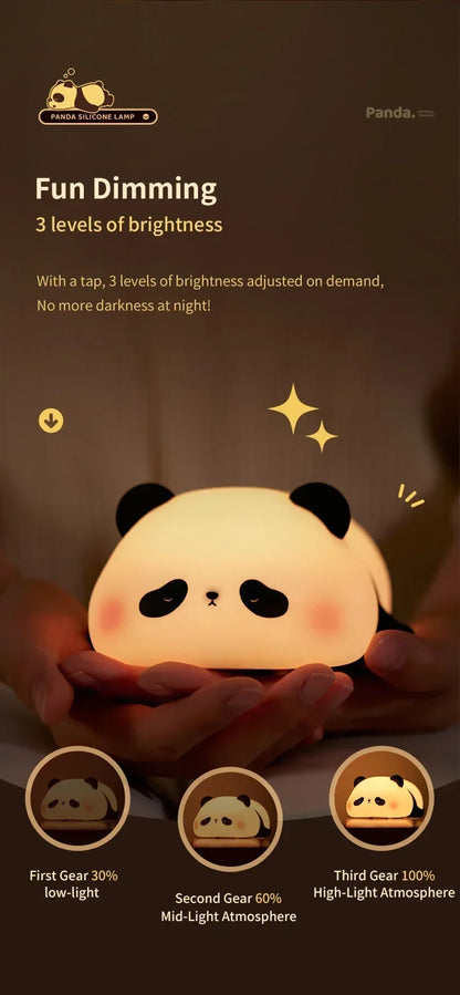 Cute Panda Children's Night Light Rechargeable