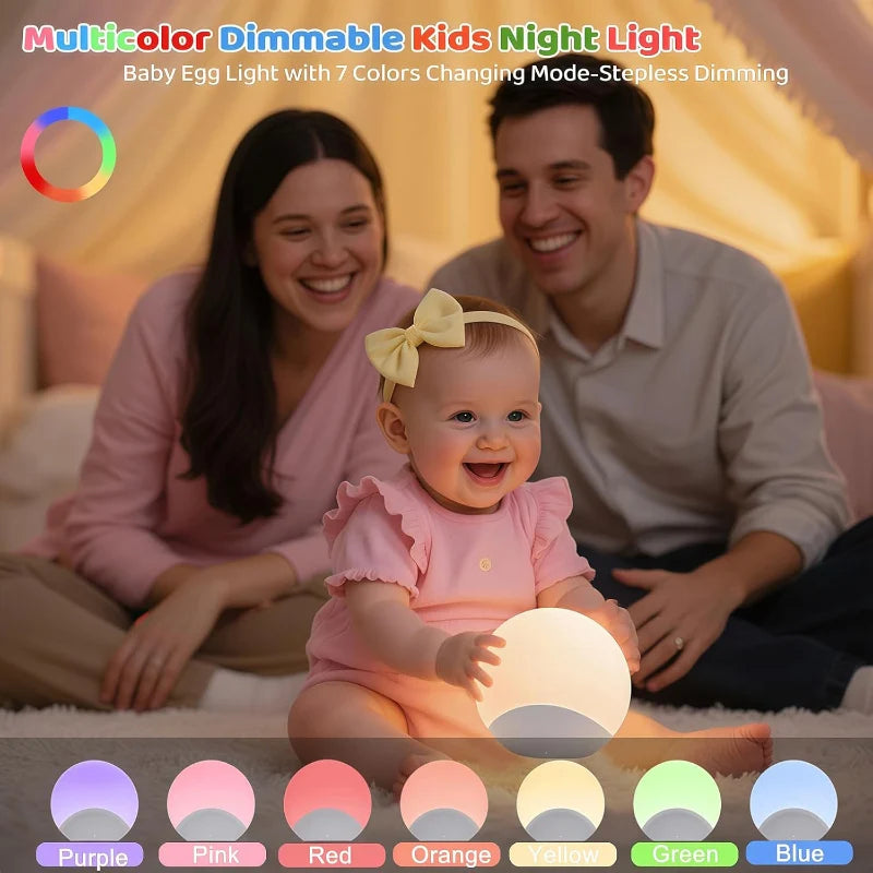 Baby Night Light 7-Colors and 30-Min Timer Feeding & Nursery Lamp