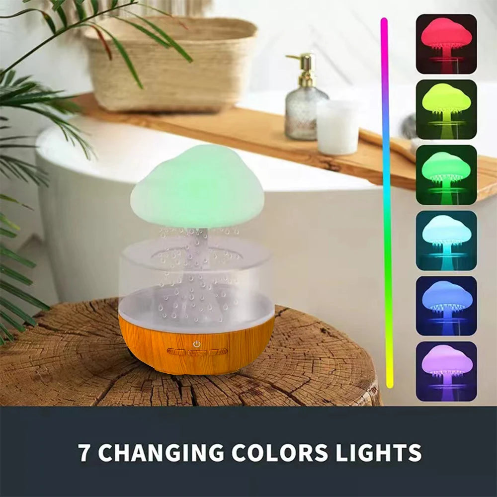 Rain Cloud Humidifier Night Light Essential Oil Diffuser