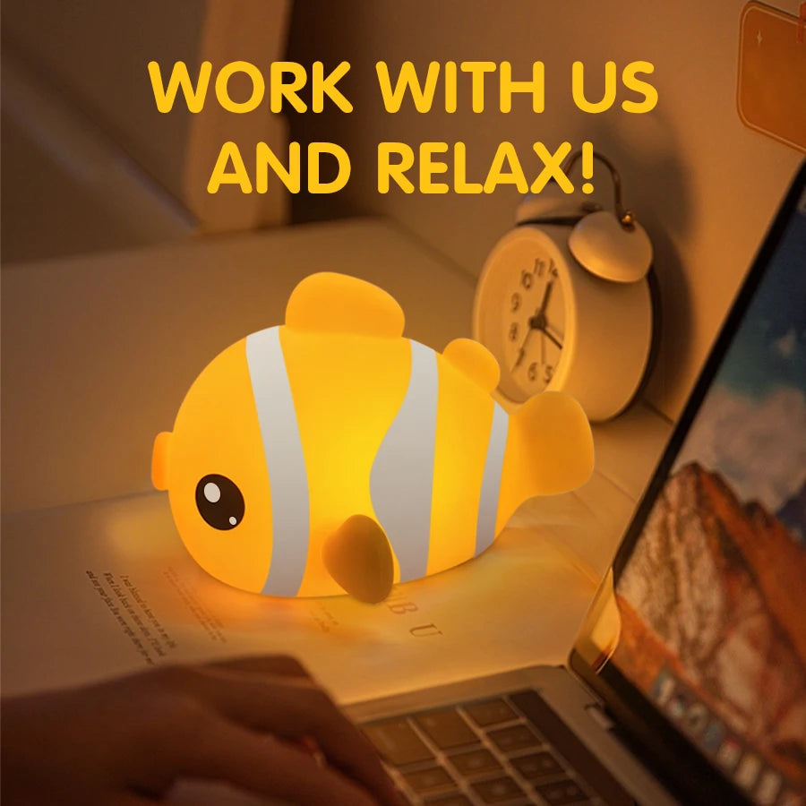 Cute Clownfish Children's Night Light Rechargeable