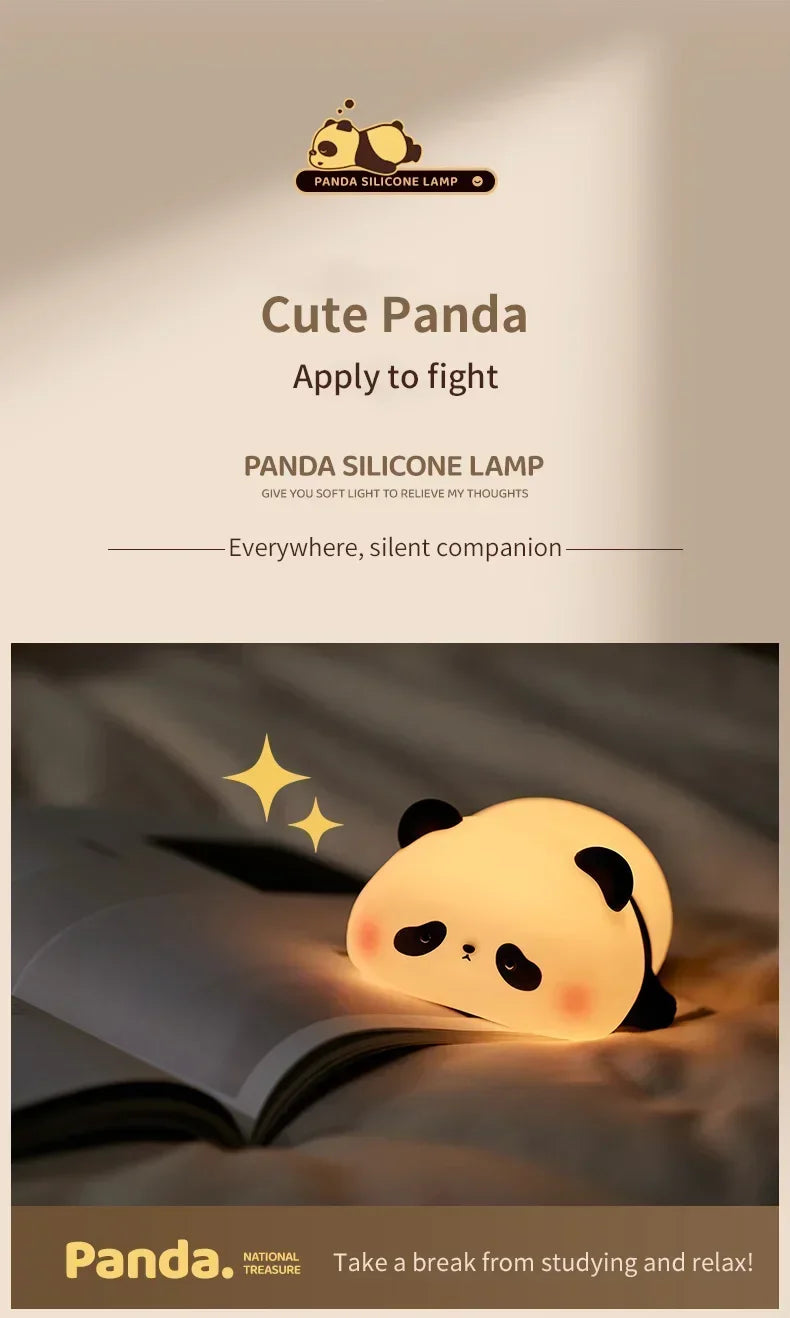 Cute Panda Children's Night Light Rechargeable
