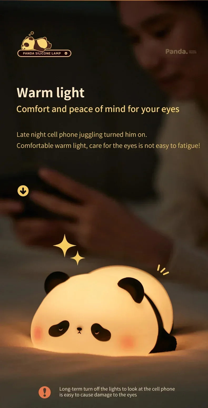 Cute Panda Children's Night Light Rechargeable