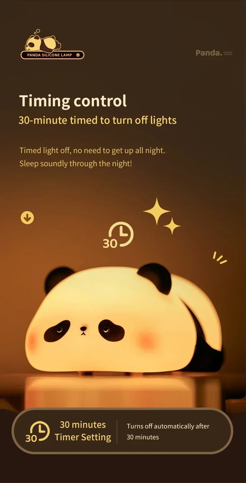 Cute Panda Children's Night Light Rechargeable