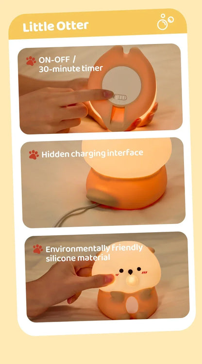 Cute Sea Otter Children's Night Light Rechargeable