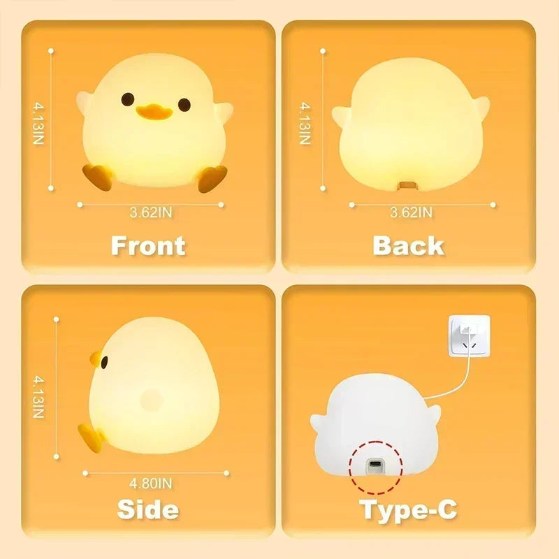 Silicone Duck Children's Night Light Rechargeable