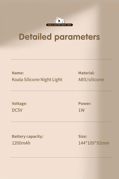Cute Koala Children's Night Light Rechargeable