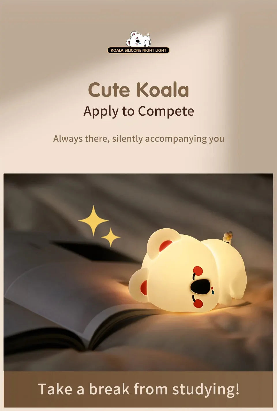 Cute Koala Children's Night Light Rechargeable
