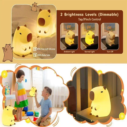 Cute Capybara Children's Night Light Rechargeable