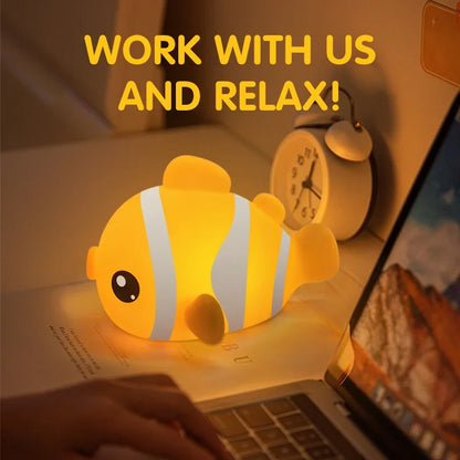 Cute Clownfish Children's Night Light Rechargeable