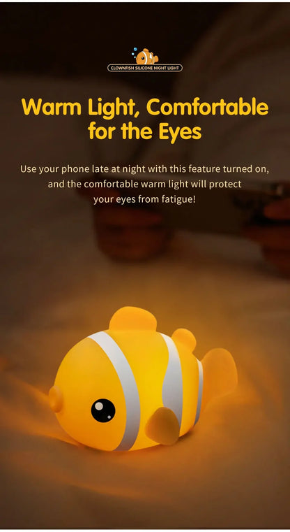Cute Clownfish Children's Night Light Rechargeable