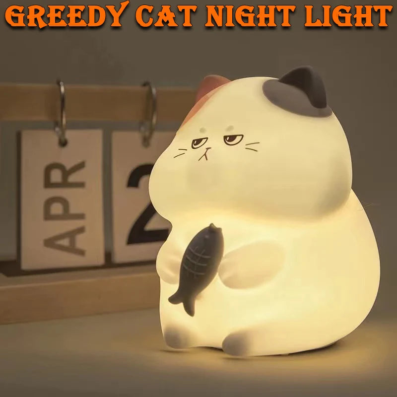 Greedy Cat Children's Night Light Rechargeable