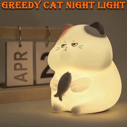 Greedy Cat Children's Night Light Rechargeable