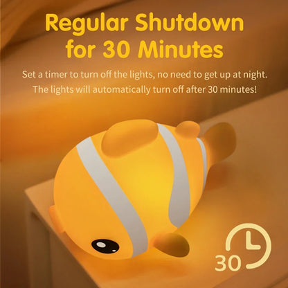 Cute Clownfish Children's Night Light Rechargeable