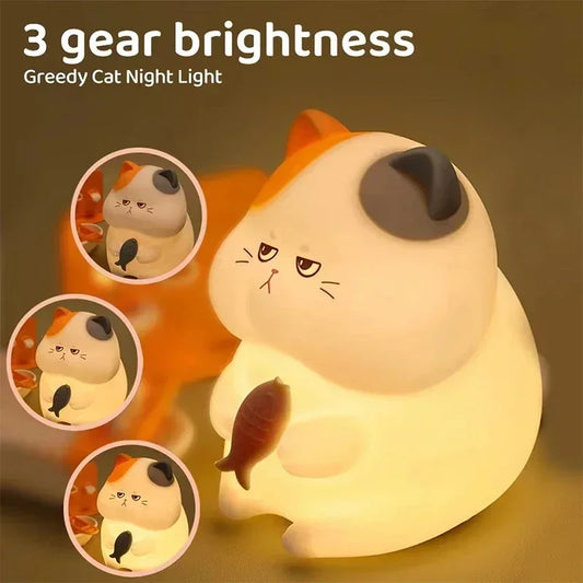 Greedy Cat Children's Night Light Rechargeable