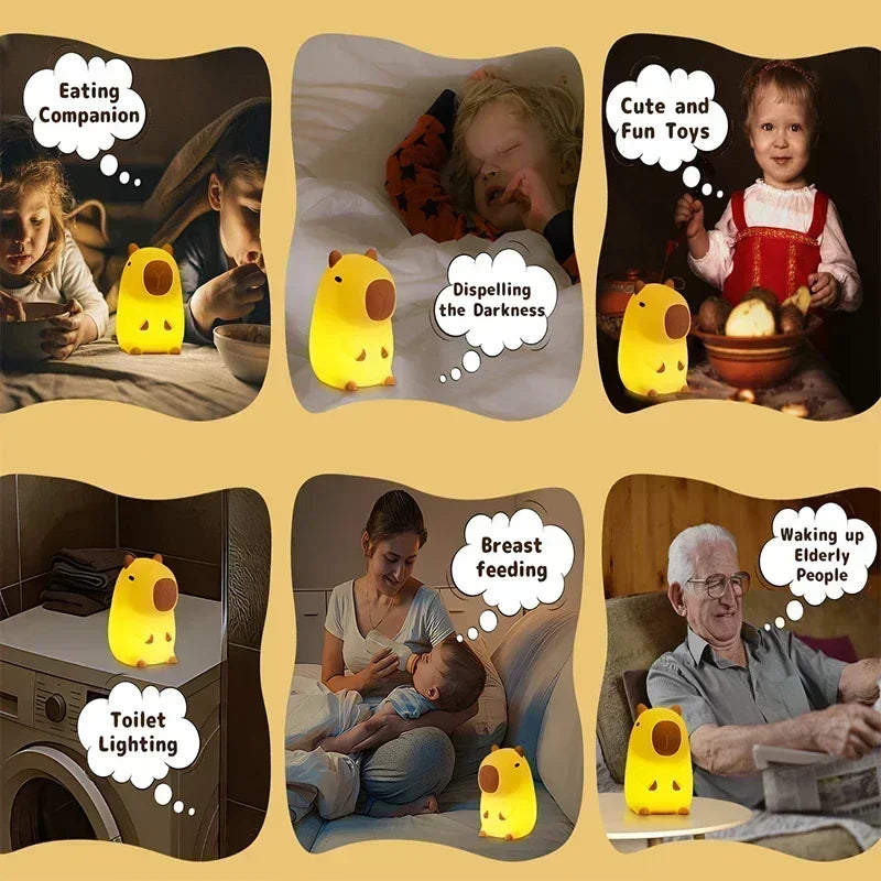 Cute Capybara Children's Night Light Rechargeable