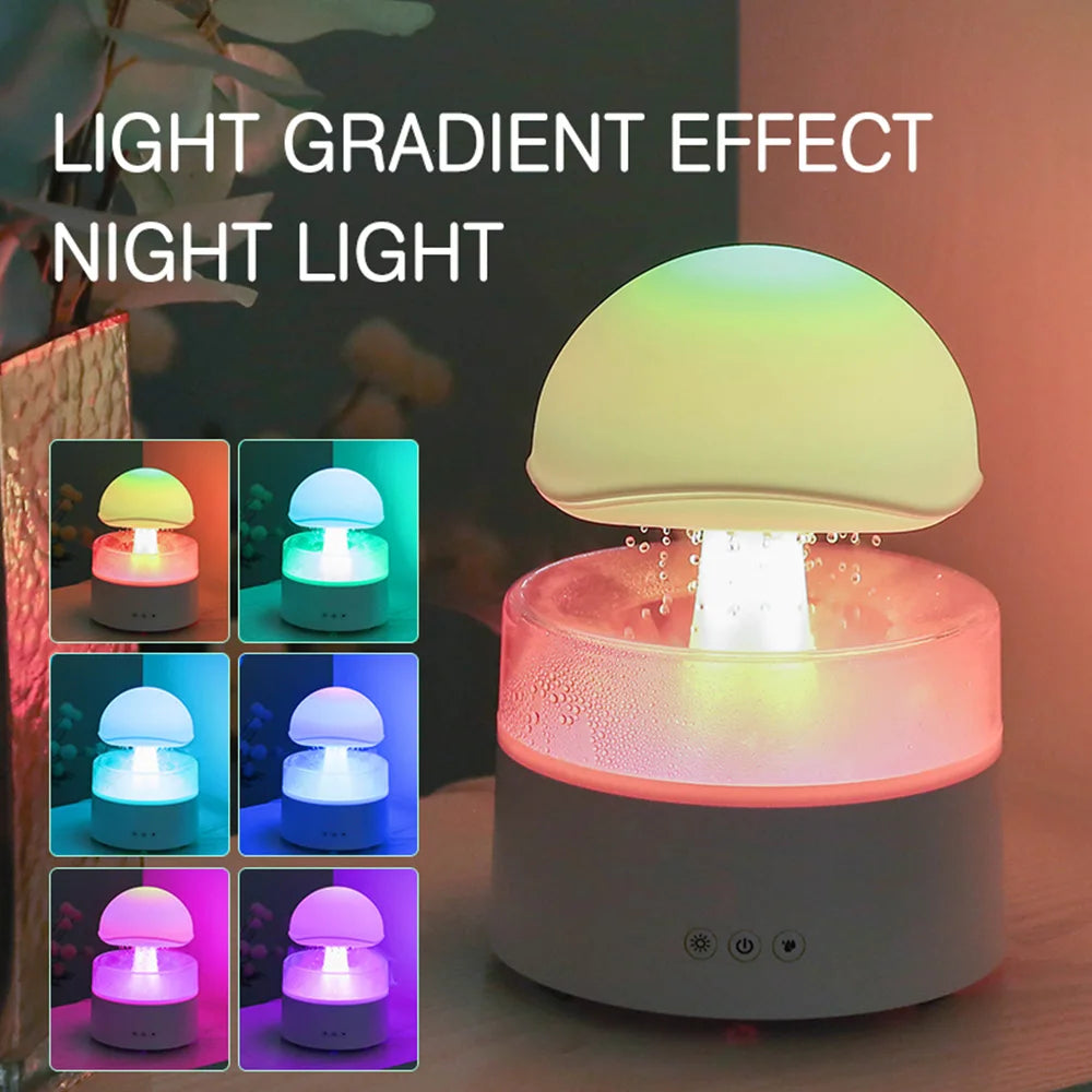 Rain Cloud Humidifier Night Light Essential Oil Diffuser