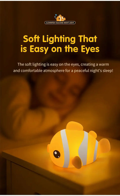 Cute Clownfish Children's Night Light Rechargeable