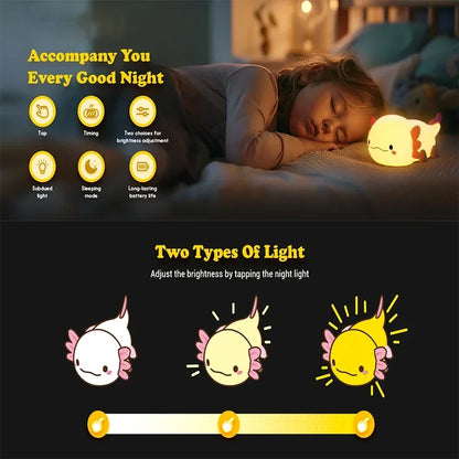 Cute Axolotl Children's Night Light Rechargeable