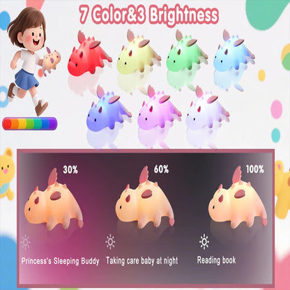 Cute Baby Dragon Children's Night Light Rechargeable